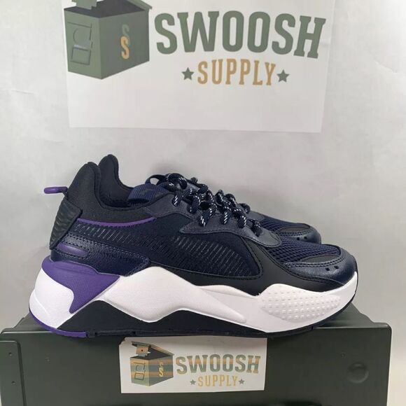 Puma Boys RSX Tracks Jr Navy Sneakers Shoes Big Kid RS-X 369629 03
